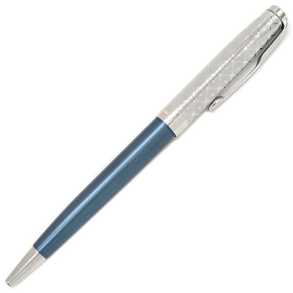 パーカー PARKER ボールペン ソネット メタル＆ブルーCT ステンレス メタル ラッカー シルバーXブルー 中字 黒インク 筆記 済み 2119649 ケース