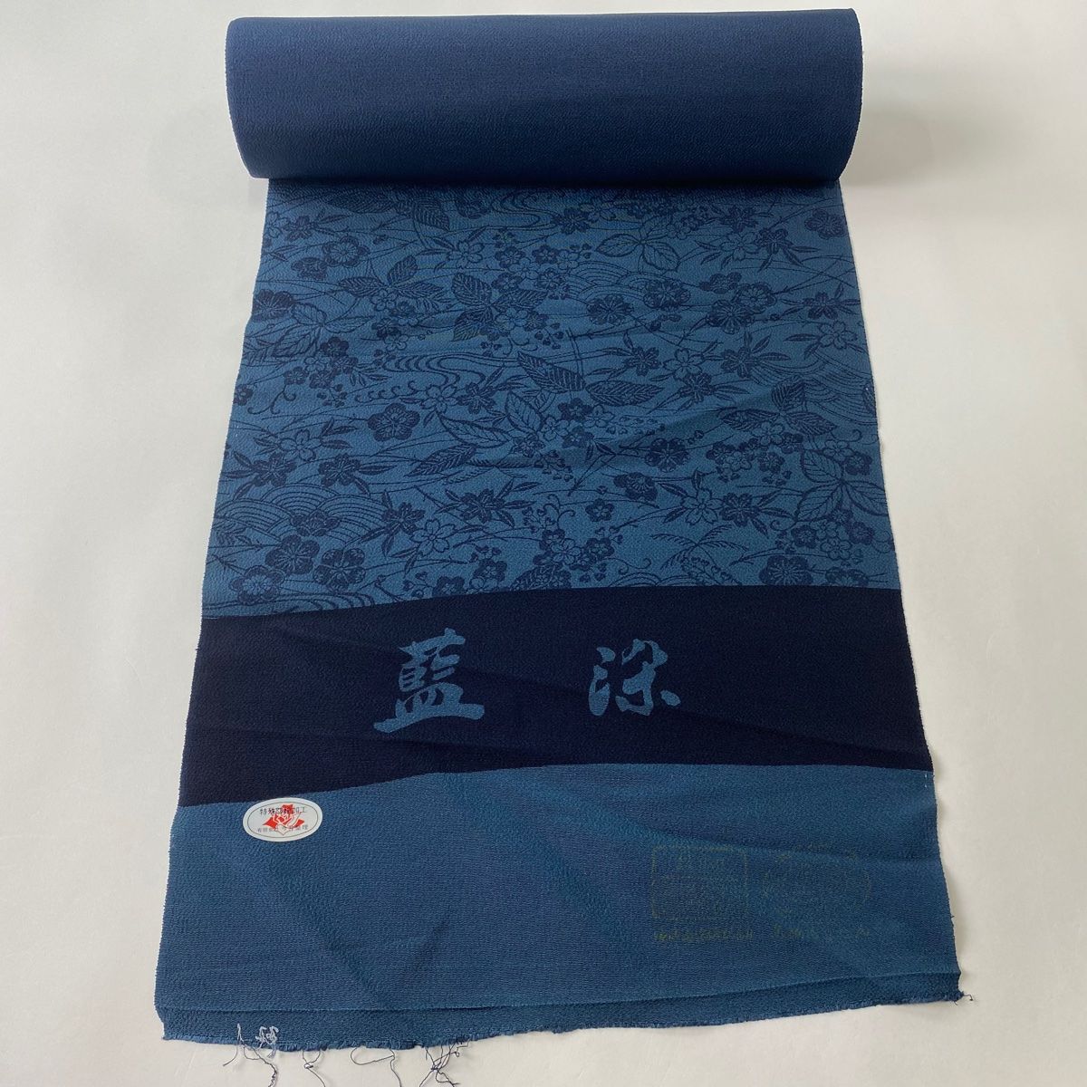 反物 秀品 小紋 藍染 草花 波 藍色 正絹 【中古】 - メルカリ