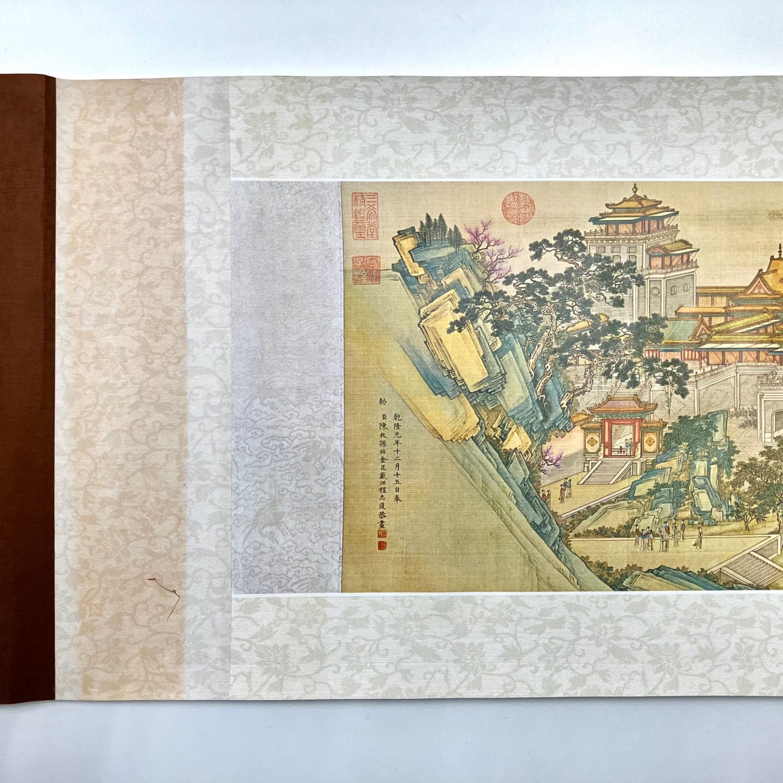 【在庫再入荷】絵巻物R4-7-68B『清　院本清明上河図』紙本　工芸　印刷　紙箱／中国美術　台北　国立故宮博物館　宋　人張択端　風物画　唐書 掛軸