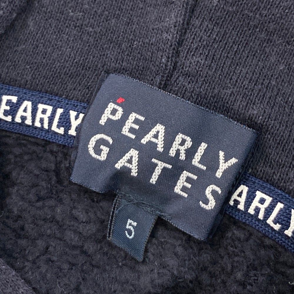サイズ：5 PEARLY GATES パーリーゲイツ ×PEANUTS 裏起毛 スウェットパーカー  ネイビー系 [240101461202] ゴルフウェア メンズ ストスト サイズ：5 PEARLY GATES パーリーゲイツ ×PEANUTS 裏起毛