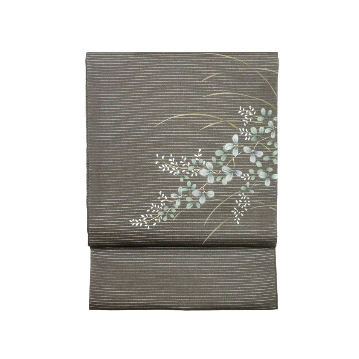 夏名古屋帯 絽ちりめん染帯 友禅金彩加工【中古】 名古屋帯](単衣/夏