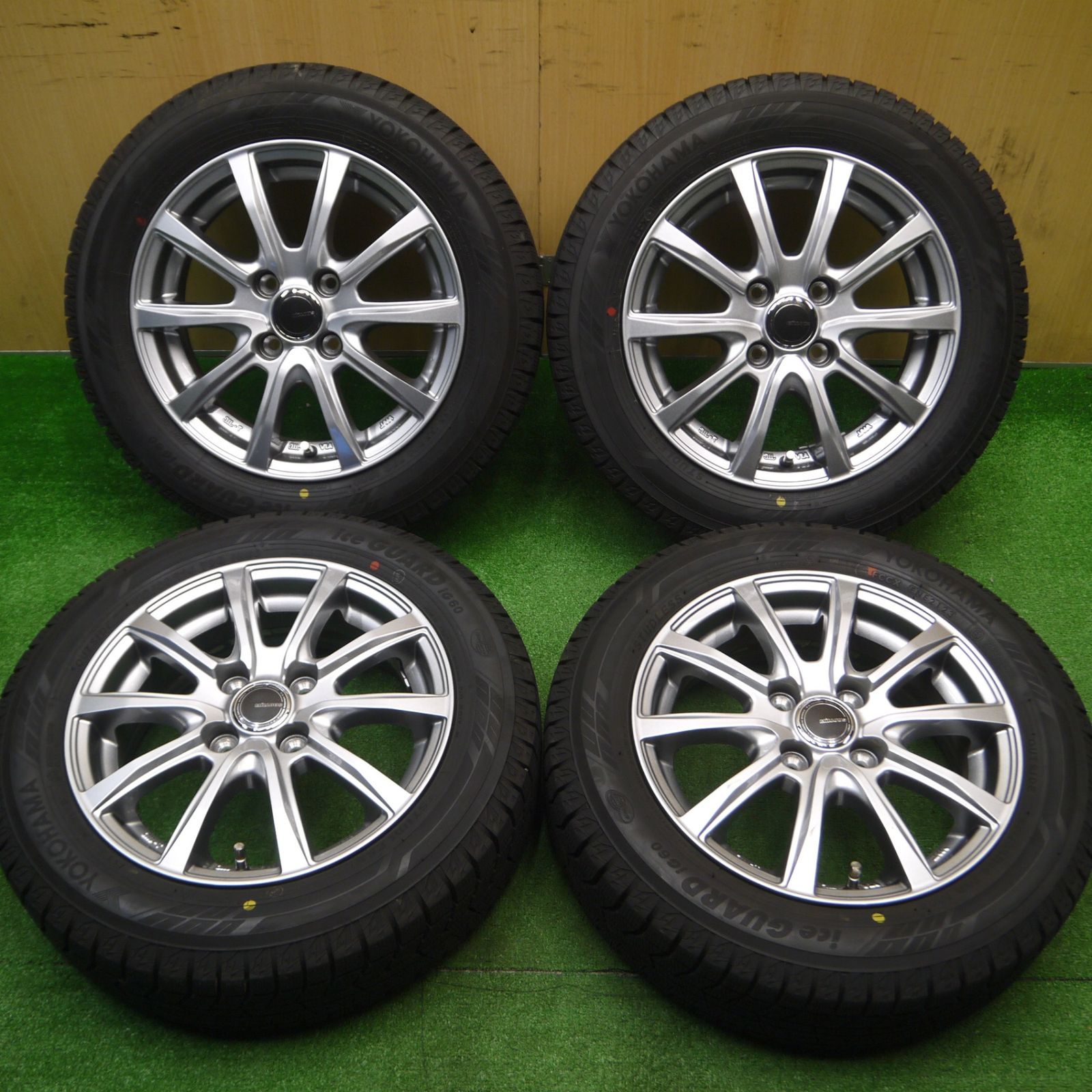 [送料無料] バリ溝！23年！キレイ！ほぼ10分スタッドレス 165/65R14 ヨコハマ アイスガード iG60 MiLLOUS ミルアス 14インチ PCD100/4H4101606Hス