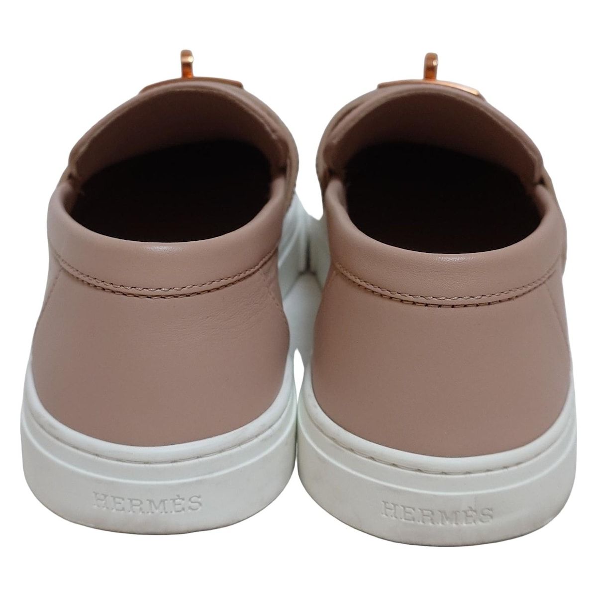 HERMES(エルメス) スリッポン 35.5 レディース ゲーム ベージュ