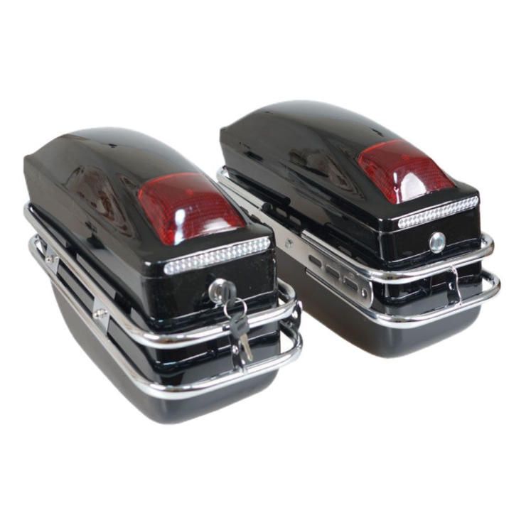 送料無料 汎用モデル両側箱K6汎用対箱太子掛け箱対箱工具箱ライト付きトランクバイクサイド箱