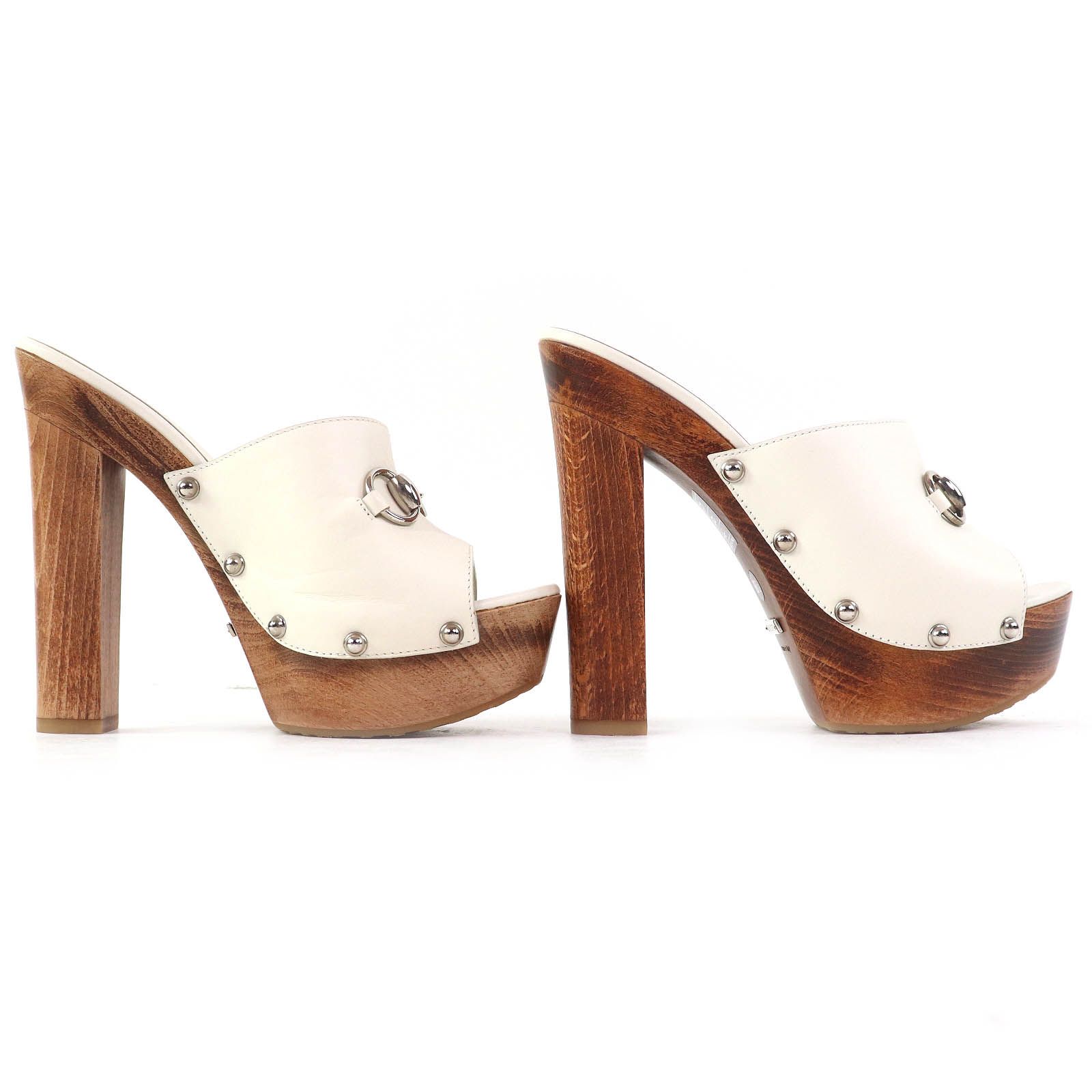 極美品△GUCCI グッチ 370471 ホースビット ウッドソール