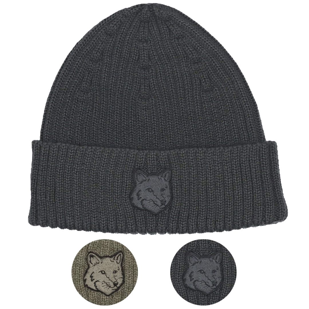 メゾンキツネ MAISON KITSUNE 帽子 ニット帽 PM06111KT1022 フォクスヘッドビーニー