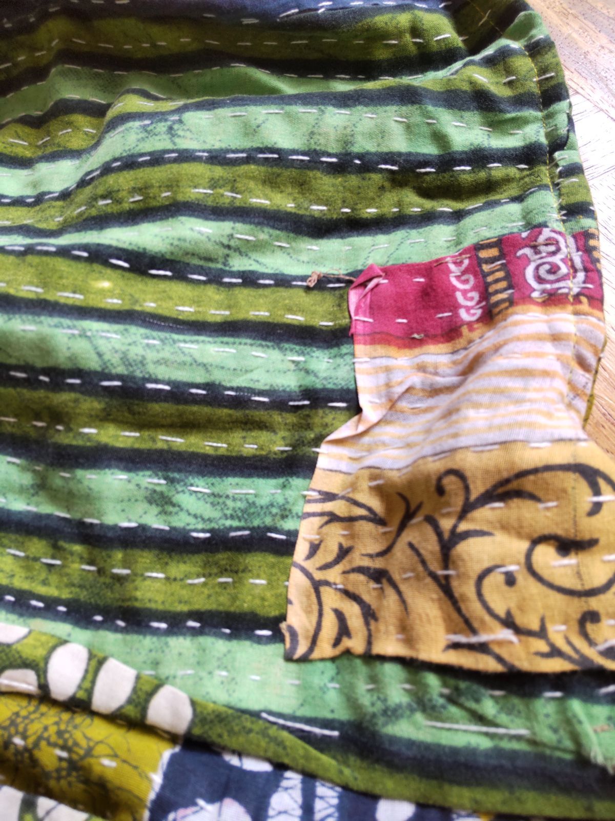 GK128 グドゥリー ジャケット ラリーキルト カンタ刺繍 刺し子 手刺繍