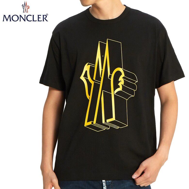 85 MONCLER 8002250 ロゴ プリント Tシャツ ブラック - メルカリ