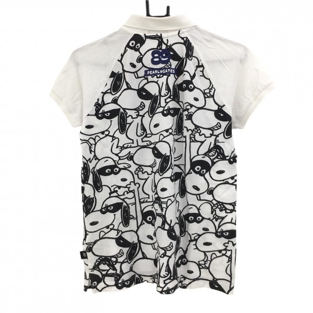 パーリーゲイツ×PEANUTS 半袖ポロシャツ 白×ネイビー 身頃