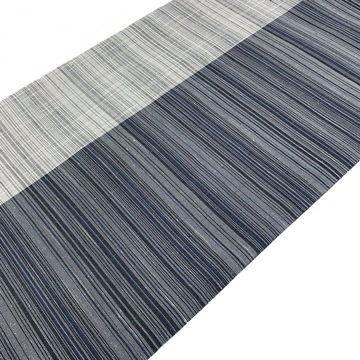 となみ織物　真綿紬袋帯（新品未使用） 新品 未仕立て品 袋帯 となみ謹製 真綿紬 両面帯 彩縞真綿 全通