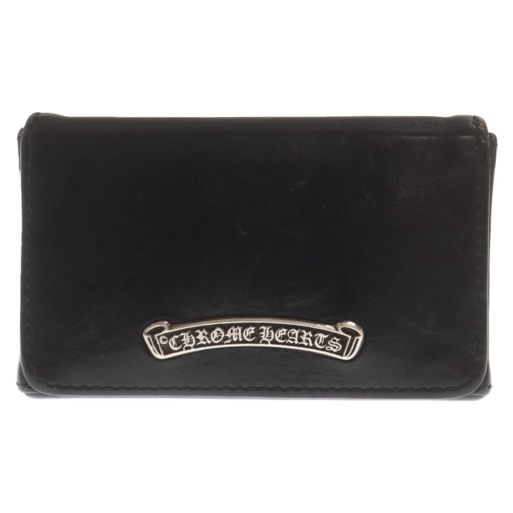 CHROME HEARTS (クロムハーツ) CARD CASE 1PKE WIDE MGNT アーチロゴプレート1ポケットレザーマグネットカードケース  レザー名刺入れ カードホルダー ブラック - メルカリ