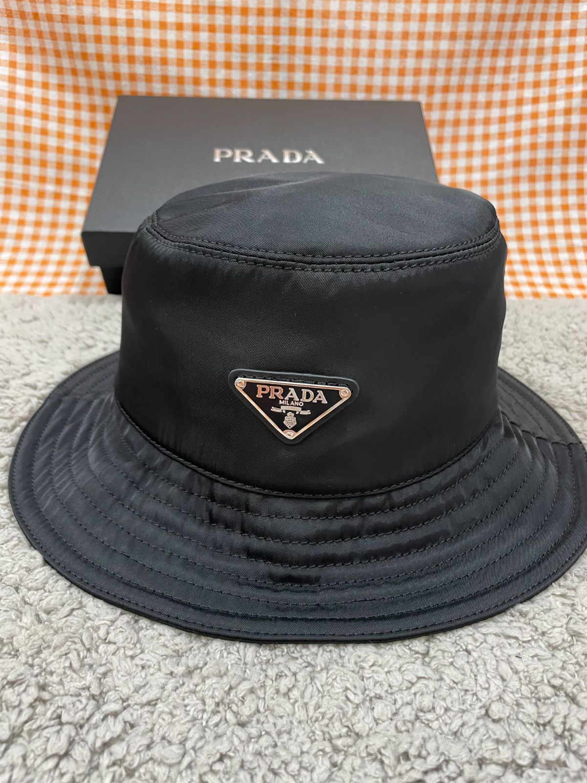 お洒落  PRADA プラダ  バケットハット  ブラック ナイロン