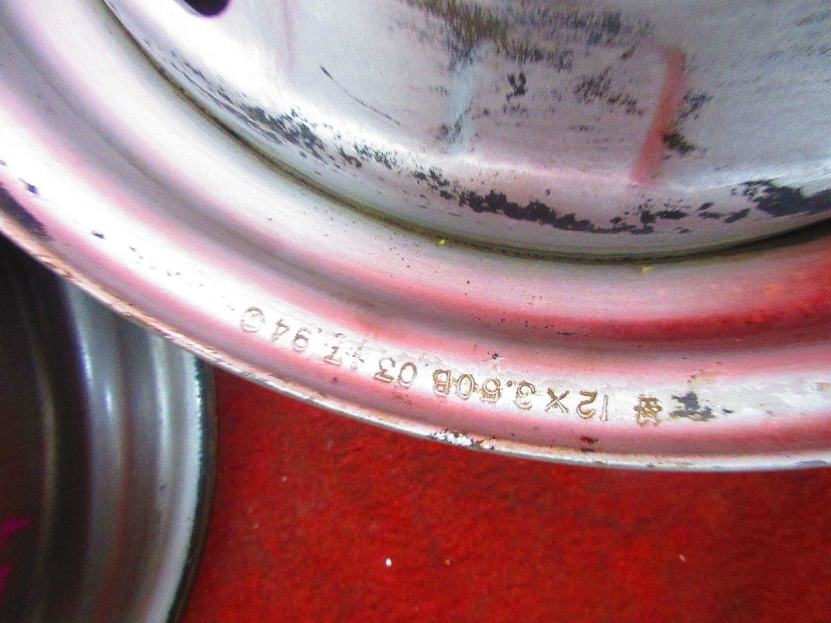 【送料無料】 スチール ホイール 4本 三菱 U42V U42T ミニキャブ トラック 純正 12×3.50B 4穴 PCD 114.3 38 ハブ径 59◆51922H