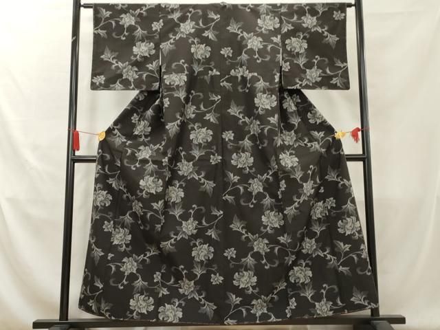 平和屋着物○上質な紬 絞り 草花文 正絹 逸品 未使用 DAAT1089tw