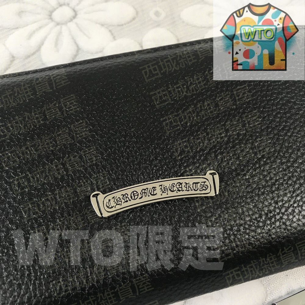 CHROME HEARTS クロムハーツ セメタリー 長財布 ラウンドジップ 美品□CHROME HEARTS クロムハーツ REC F ZIP レザー 3
