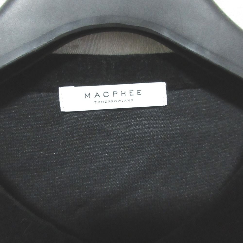 美品 22AW MACPHEE マカフィー トゥモローランド コットンポリエステルベロア クルーネックカーディガン 13-03-24-03105 S ブラック レディース 古着 中古 パイピング クルーネックカーディガン｜トゥモローランド 公式通販