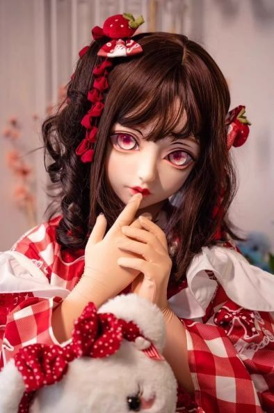 ☆即納 ハーフマスク 眼球付き カツラ付き NO.157 ドール ヘッド