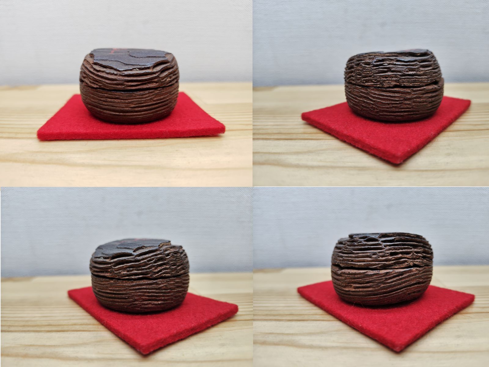 逢絢亭】茶道具 香合 松皮香合 織部の松を以て 木製 不蔵庵 龍渓