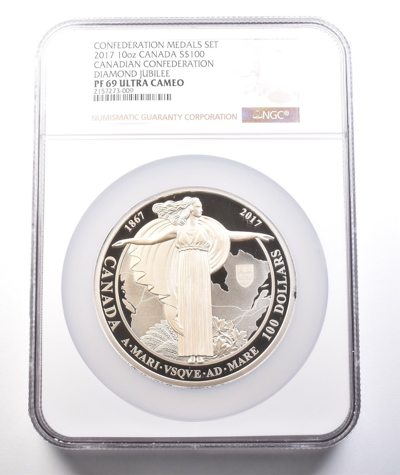 2017年カナダ 100ドル銀連邦勲章セット ダイヤモンドジュビリー PF69 UCAM NGC