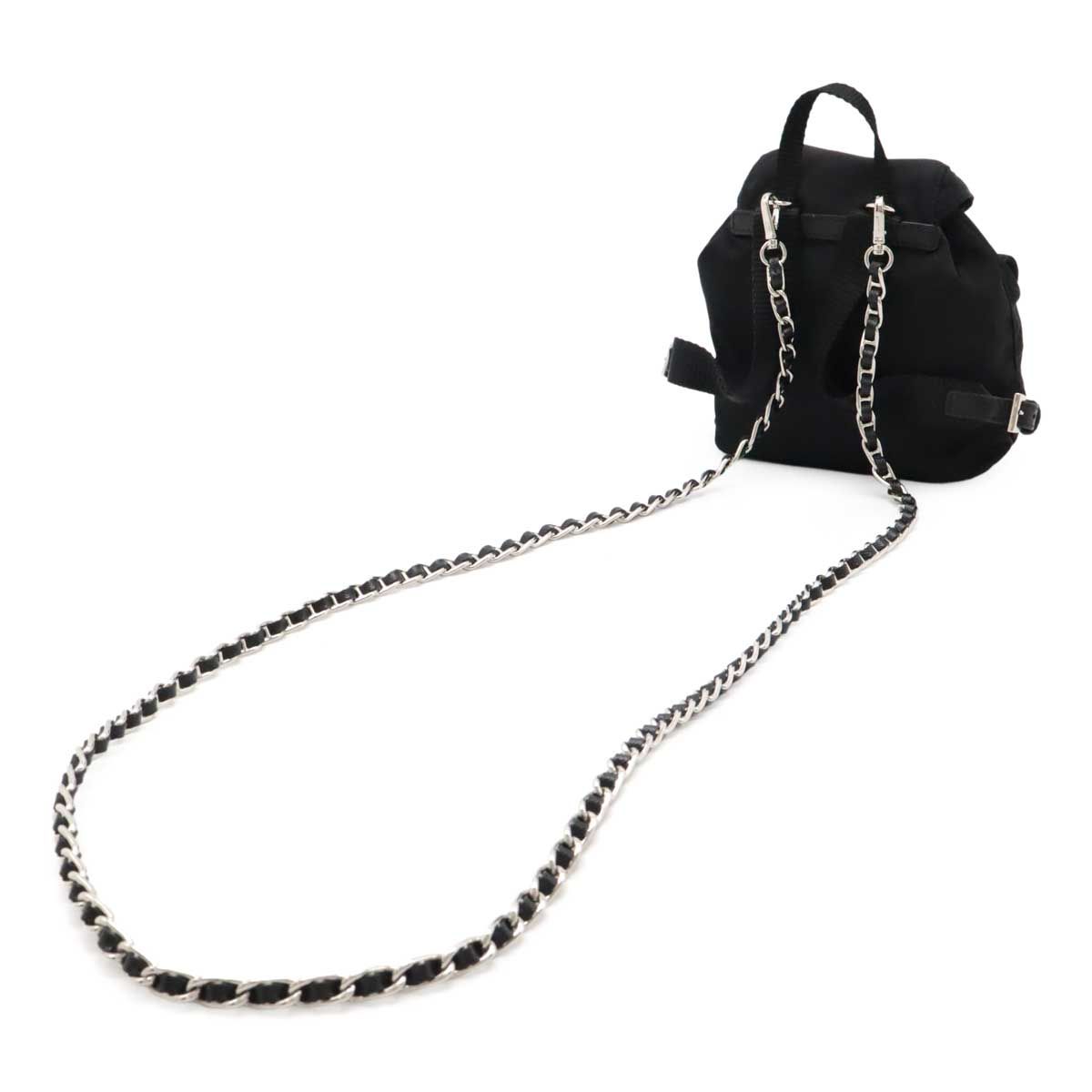 【PRADA】トライアングルロゴ チェーン ショルダーバッグ PRADA プラダ ショルダーバッグ ブラック トライアングルロゴ