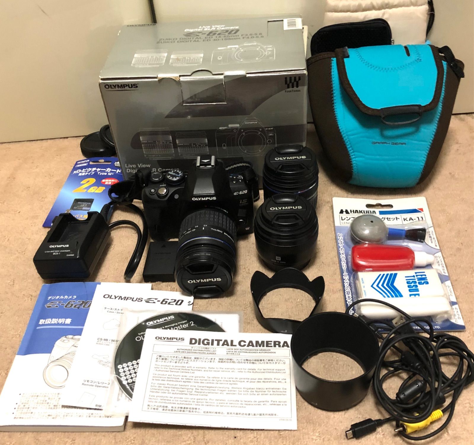 OLYMPUS E-620 デジタル一眼レフとズームレンズ2本、マクロ OLYMPUS E-620 デジタル一眼レフとズームレンズ2本、マクロ