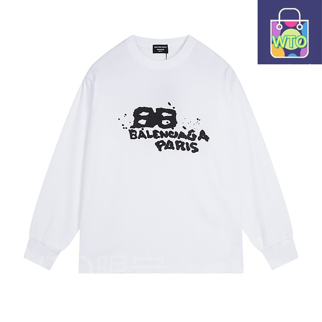 ●送料込●BALENCIAGA● ロゴ プリント ロングスリーブ T シャツ 本日限定特価】Balenciaga グラフィティプリント ロングスリーブ