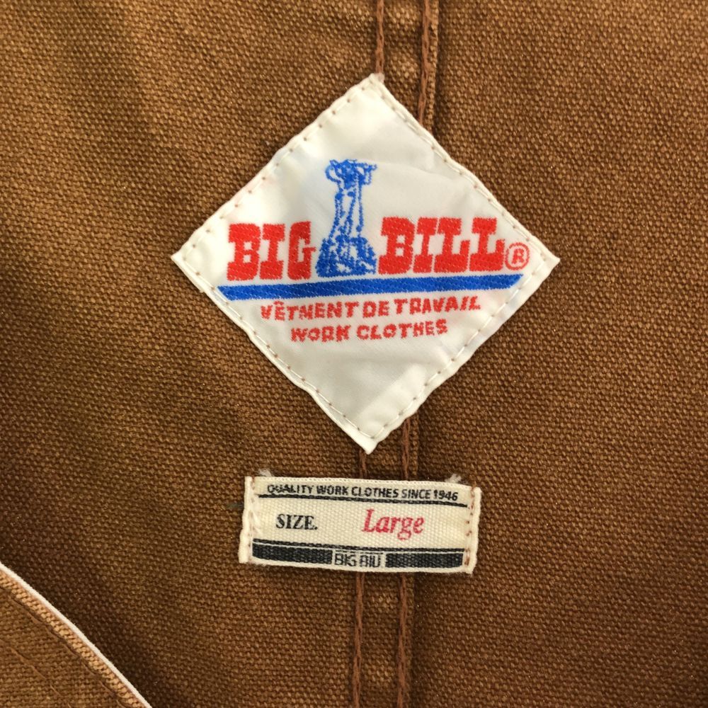 ビッグビル ブラウンダック地 ハンティング ベスト L ブラウン BIG 