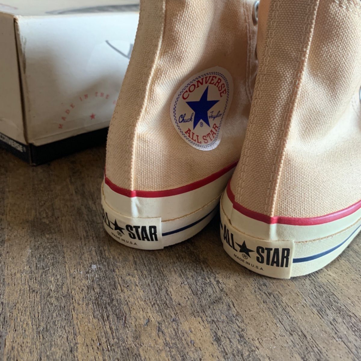 USA製 デッドストック コンバース オールスター HI 生成り 23.5 USA製 デッドストック コンバース オールスター HI 生成り 23.5