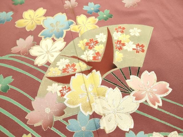 新品未使用！振袖フルセット(7点)・成人式・古典柄・金彩加工・色紙花鞠文・正絹 振袖フルセット(7点)成人式古典柄金彩加工色紙花鞠文正絹