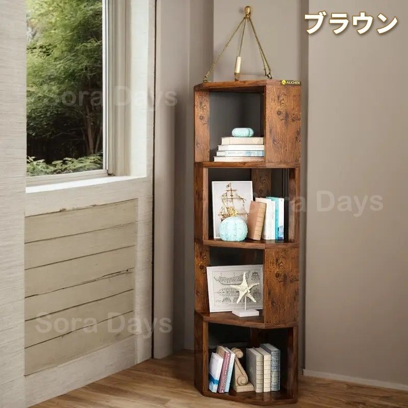 5段木製本棚　収納棚 陳列棚 飾り棚 ブックシェルフ 古家具 ヴィンテージ 5段木製本棚 収納棚 陳列棚 飾り棚 ブックシェルフ 古家具 ヴィンテージ