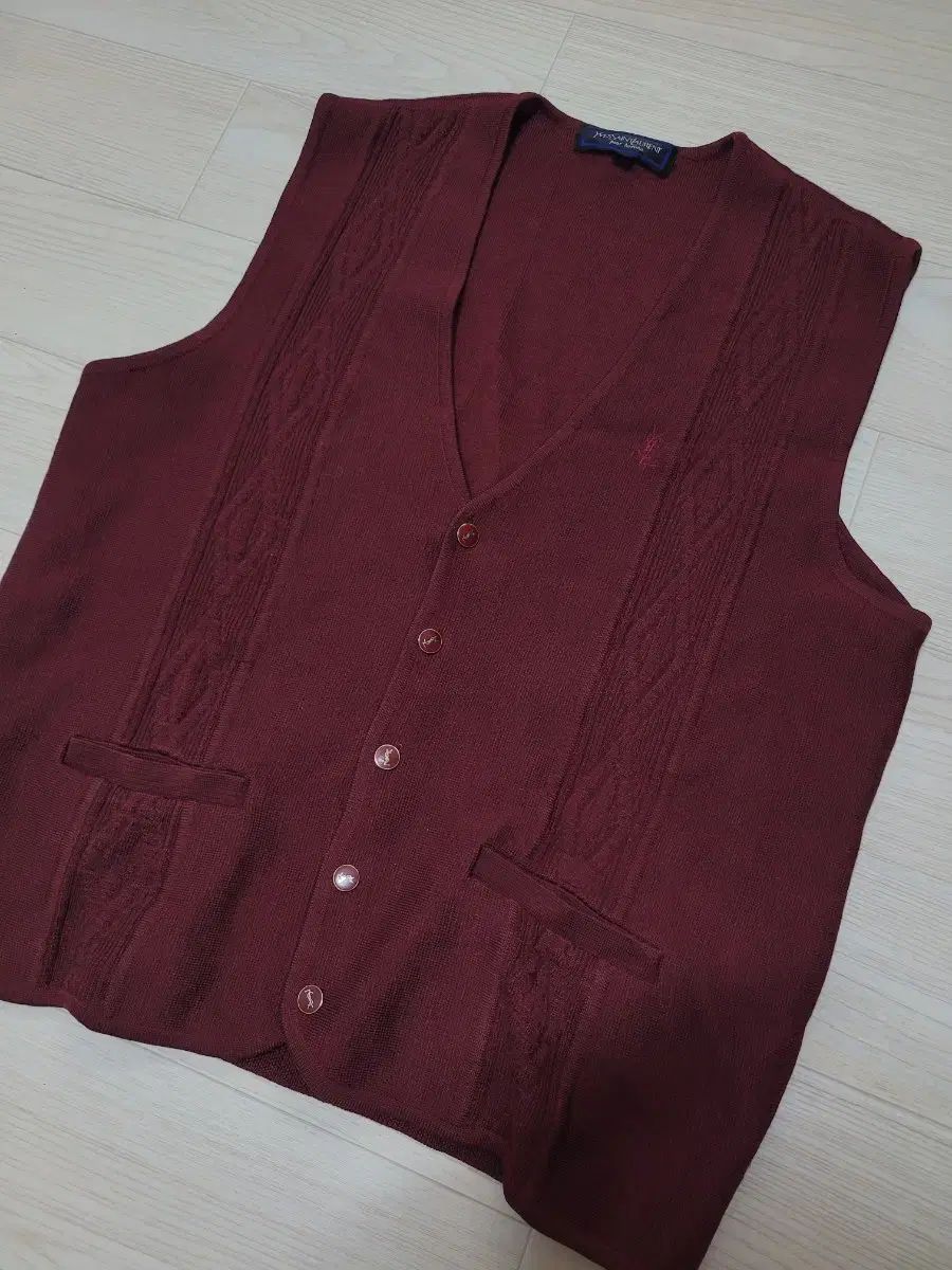YVES SAINT LAURENT(イヴ・サンローラン) オム YSL 軽量 ニットベスト ベスト L 100 正規品 vintage