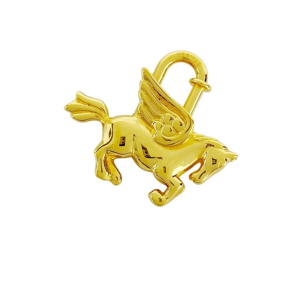 エルメス カデナ ペガサス バッグ チャーム キーホルダー GP ゴールド 444067 12