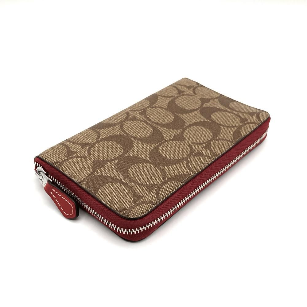 COACH CH529 長財布 ベージュ/レッド COACH CH529 長財布 ベージュ/レッド