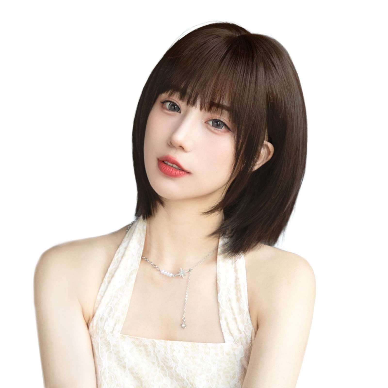 【特価商品】フルウィッグ ミディアム レディーズ かつら ぱっつん前髪 wig ボブ カツラ 女装 ウィッグ ウィッグ うぃっぐ 自然 エクステ ショート 女性 おしゃれ 日常 Hawkko 耐熱 ネット/櫛付