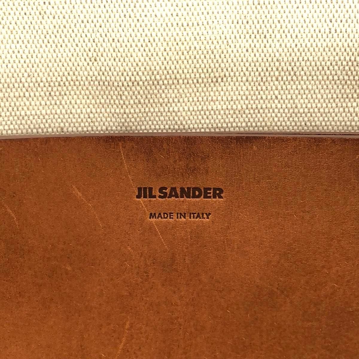 JIL SANDER ジルサンダー 20SS FLAT SHOPPER レザーキャンバスショッパートートバッグ ベージュ - メルカリ