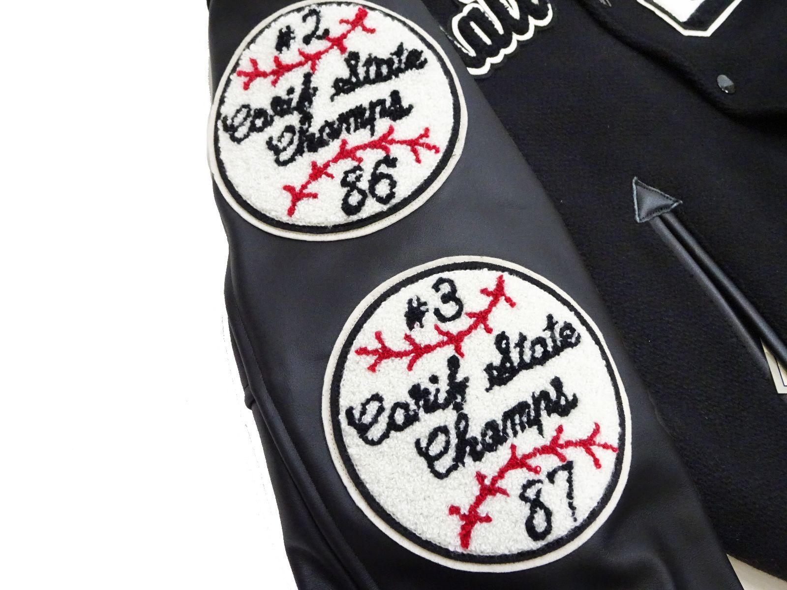 ホワイツビル 袖革 スタジャン WV15385 Whitesville メルトン x 本革