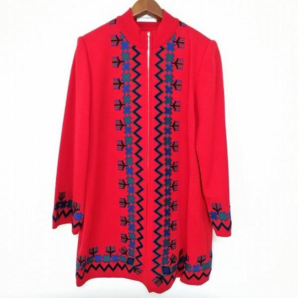 anc イヴサンローラン Yves Saint Laurent コート M 赤 青 緑 ジップ