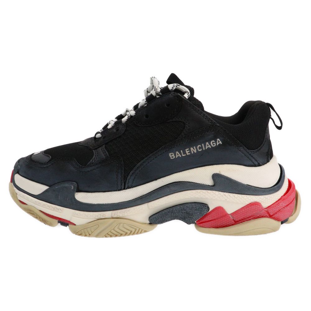 BALENCIAGA (バレンシアガ) TRIPLE S TRAINERS トリプルS ローカットスニーカー ブラック/レッド 520156