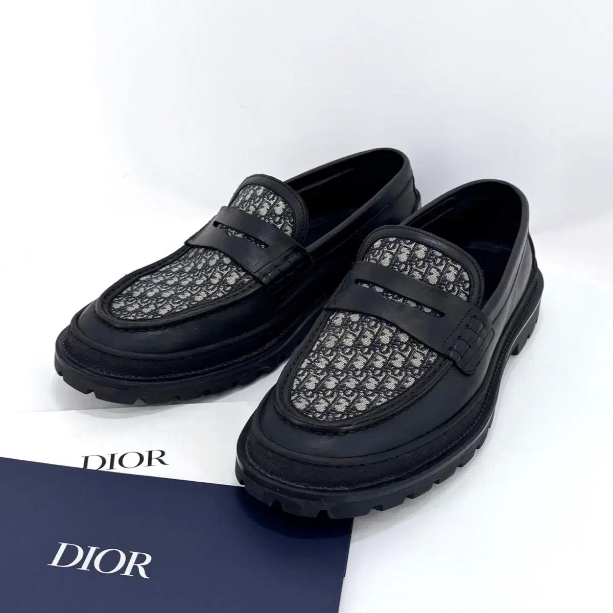 43 サイズ DIOR ディオール オブリーク 探検家 ローファー 黒 3LO103ZCD