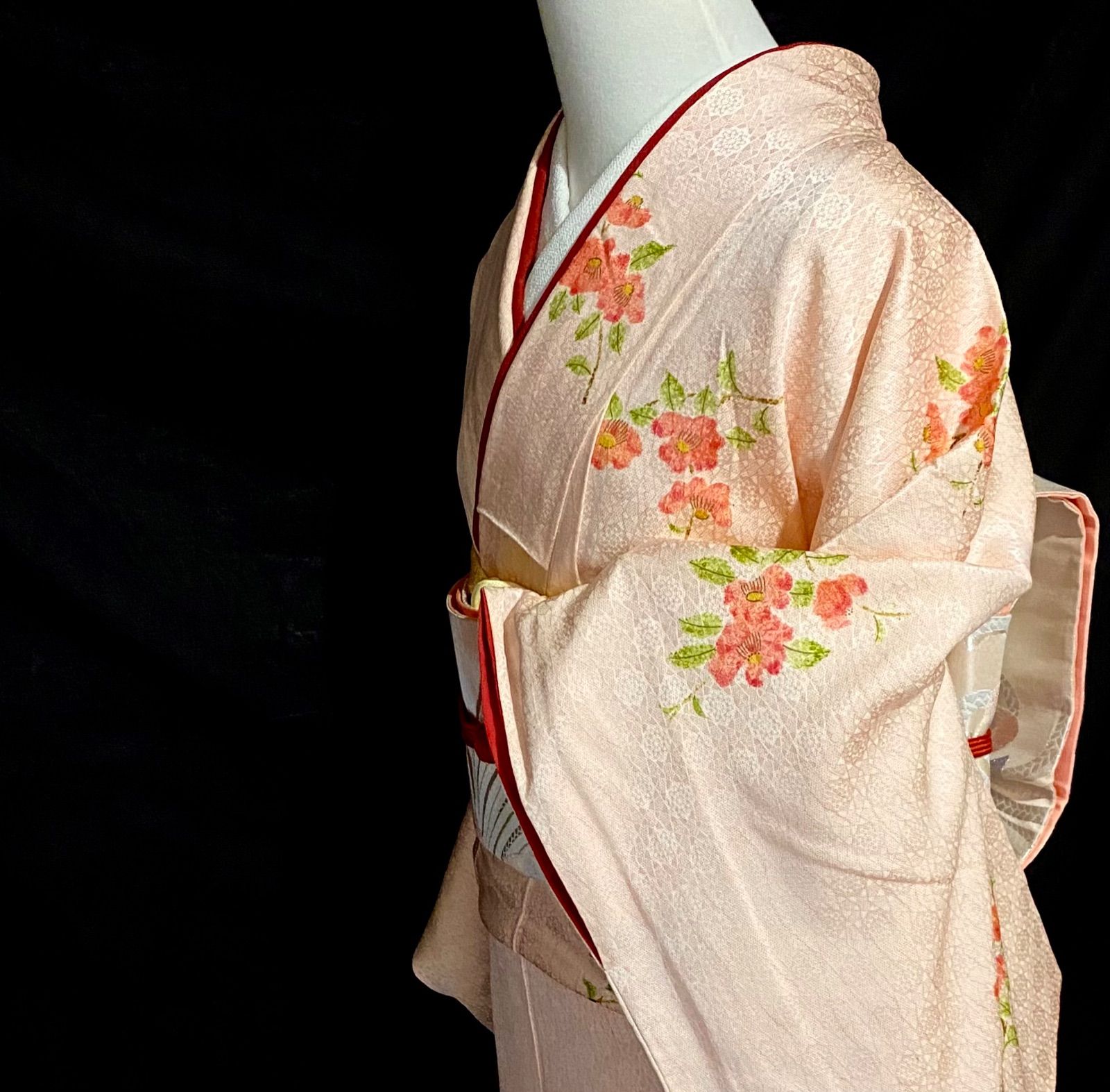 枝椿のオレンジの小紋〉SALE 鏡紋 織り出し 上品 はんなり - メルカリ