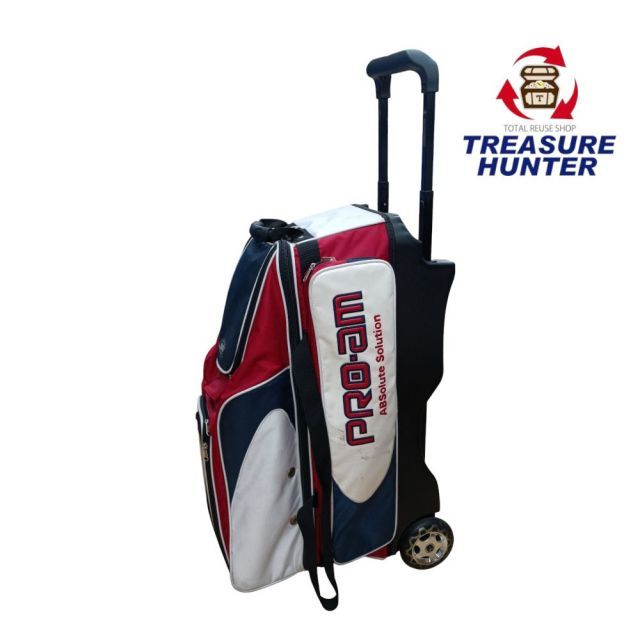 中古 ABS ボウリング用キャリーバッグ 3個入りカートバッグ 3ボール 赤