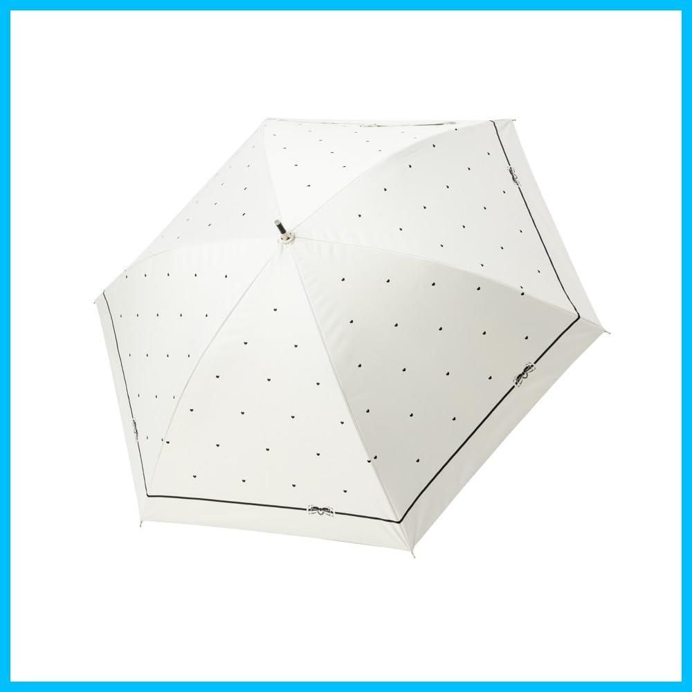 数量 HAU 晴雨兼用 パラソル PUコーティング 60 cm ドット柄 軽量 6本骨 長傘 オフホワイト