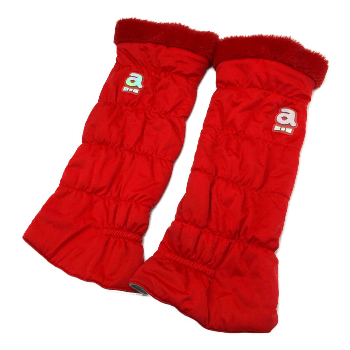 レディース アルチビオ archivio レッグウォーマー レッド 赤 裏フリース 履き口