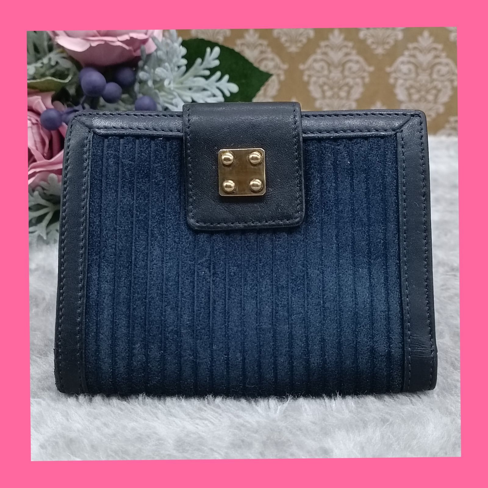 LOEWE 》 ロエベ 折財布 コンパクトウォレット アナグラム スエード 本  