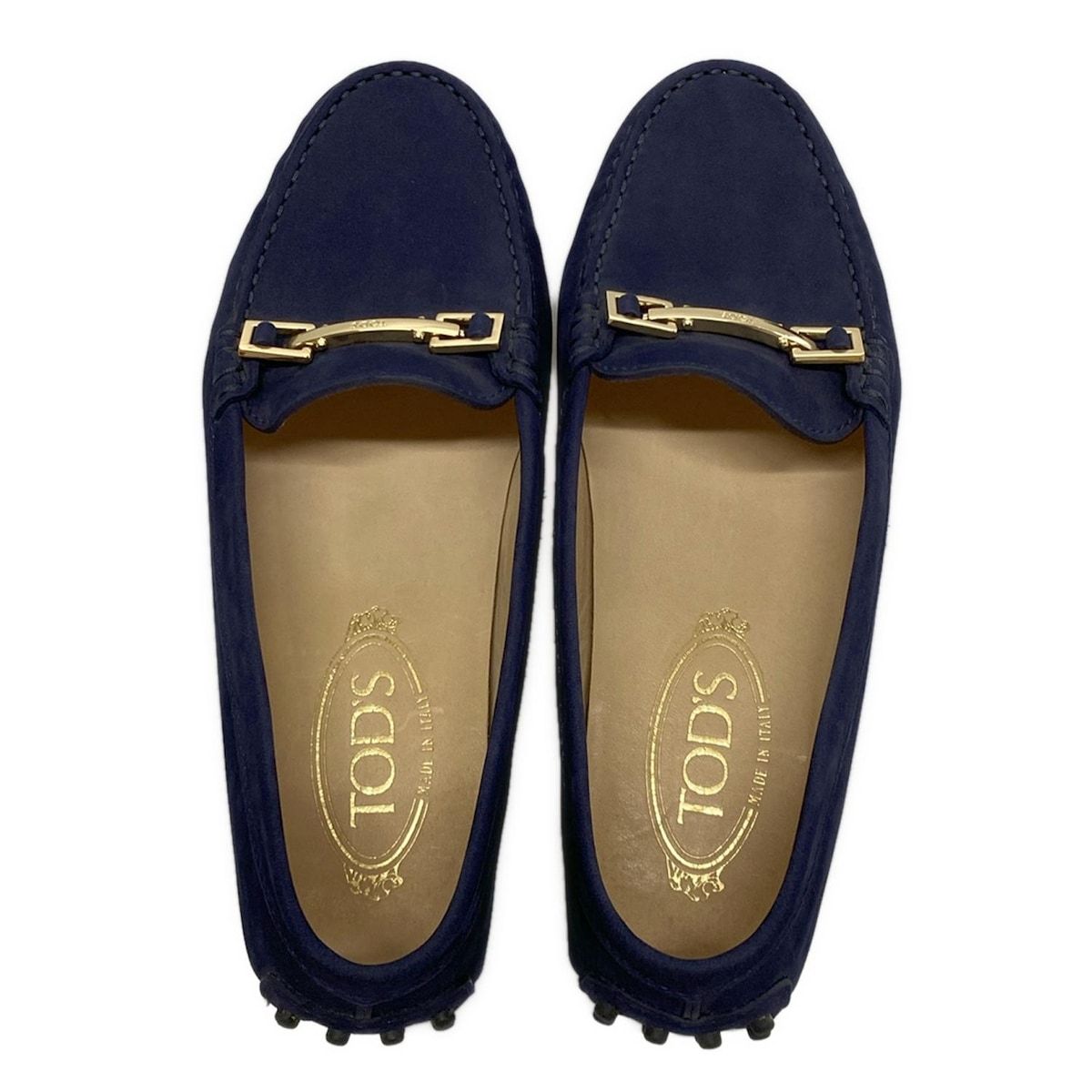 美品✨トッズ　TOD'S ドライビングシューズ　エナメル　ダークネイビー　37 TOD'S(トッズ) ドライビングシューズ 37 レディース - ネイビー