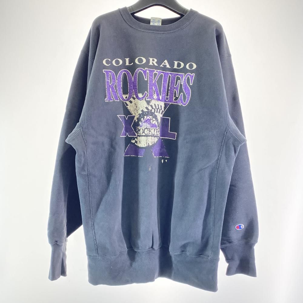 中古】90s Champion 刺繍タグ COLORADO ROCKIES リバース