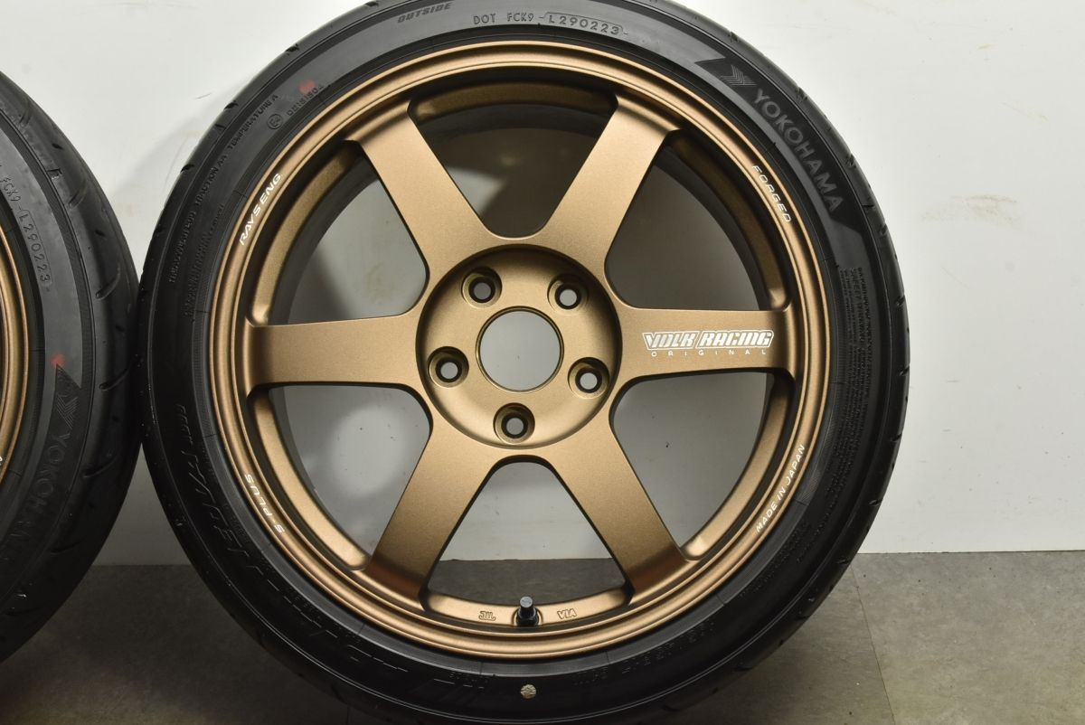新ルールOK 鍛造 レイズ ボルクレーシング TE37 SAGA S-plus 17in 7.5J 48 PCD114.3 アドバン ネオバAD09 195 45R17 スイフトスポーツ RAYS