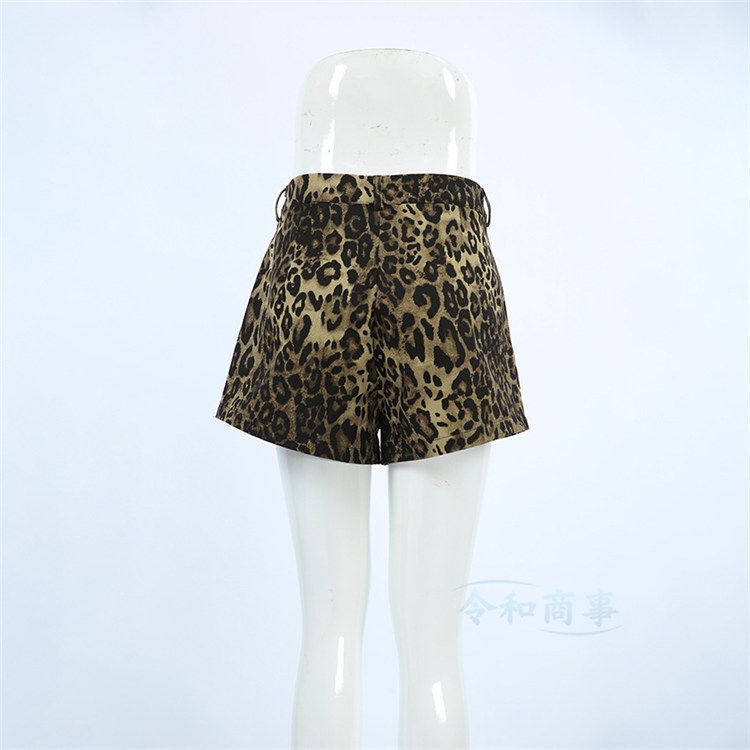 豹柄 ショートパンツ レディース 綿100％ デニムパンツ ショーツ