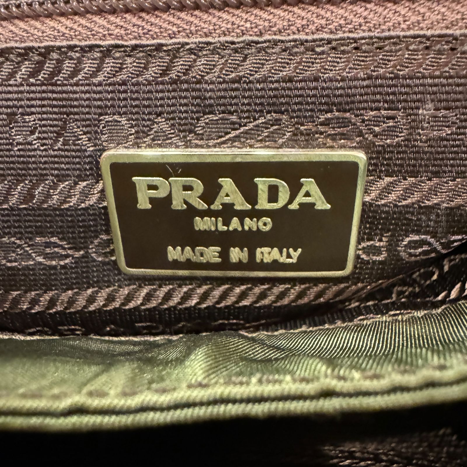 Prada プラダ ヴィンテージ ハンドバッグ カーキ ブラウン オールドプラダ