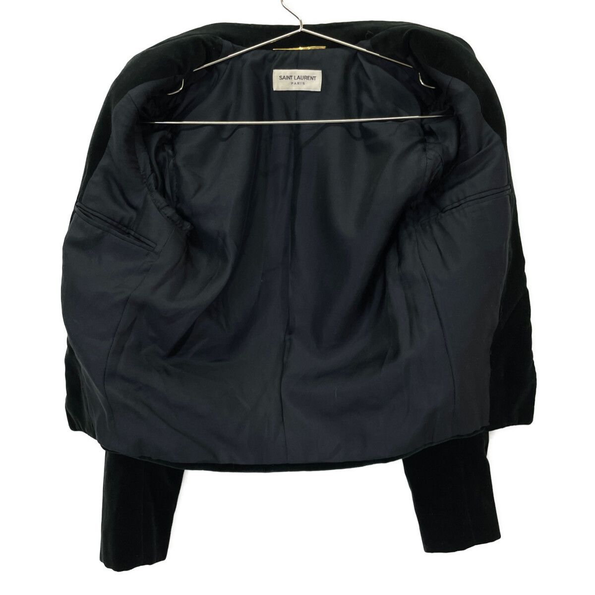 SAINT LAURENT サンローラン ブラックベロア ジャケット SAINT LAURENT PARIS サンローランパリ 14年製 353674 黒 ﾍﾞﾛｱ